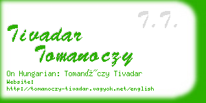 tivadar tomanoczy business card